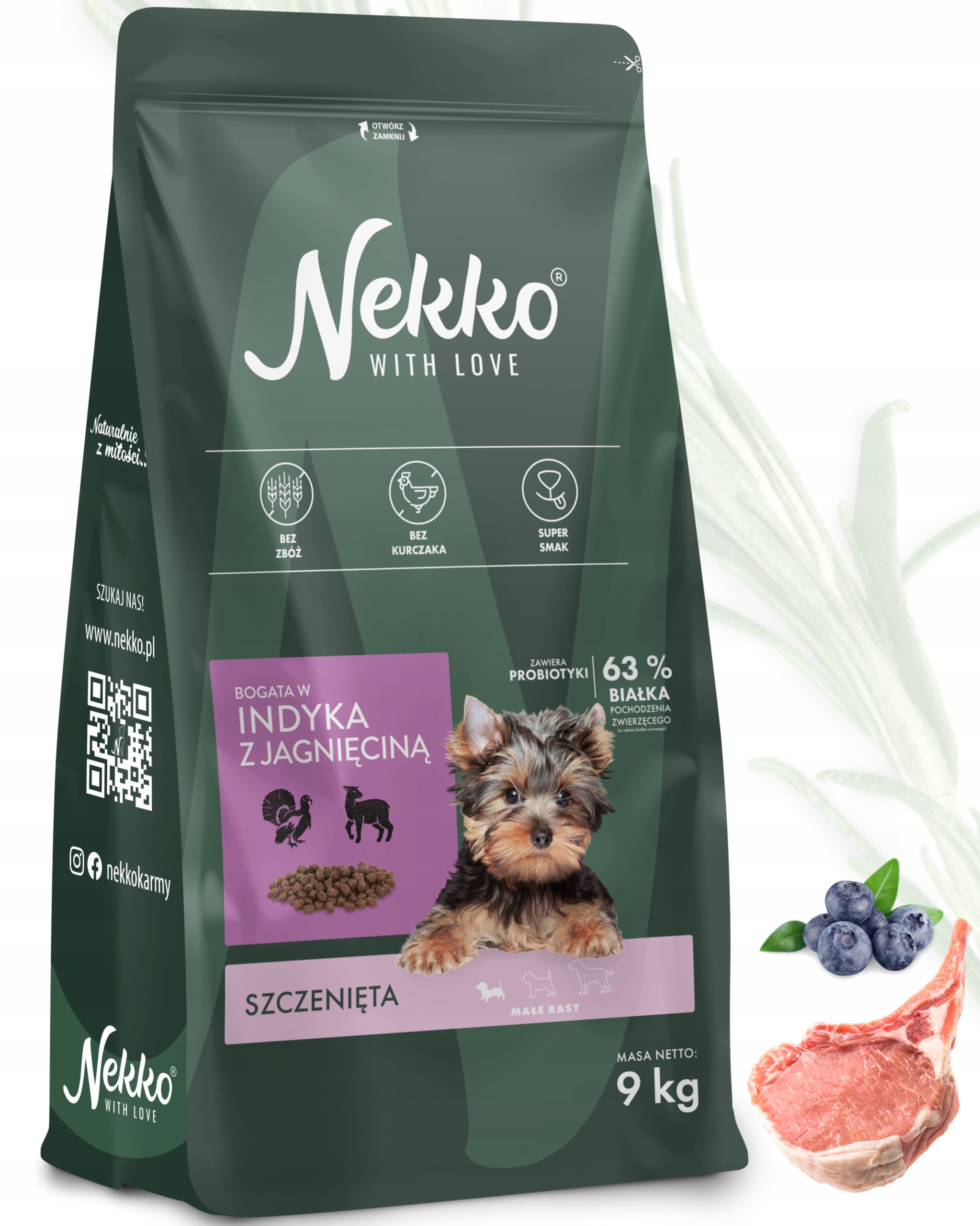 Karma Dla Szczeniąt Nekko 9KG Indyk Z Jagnięciną