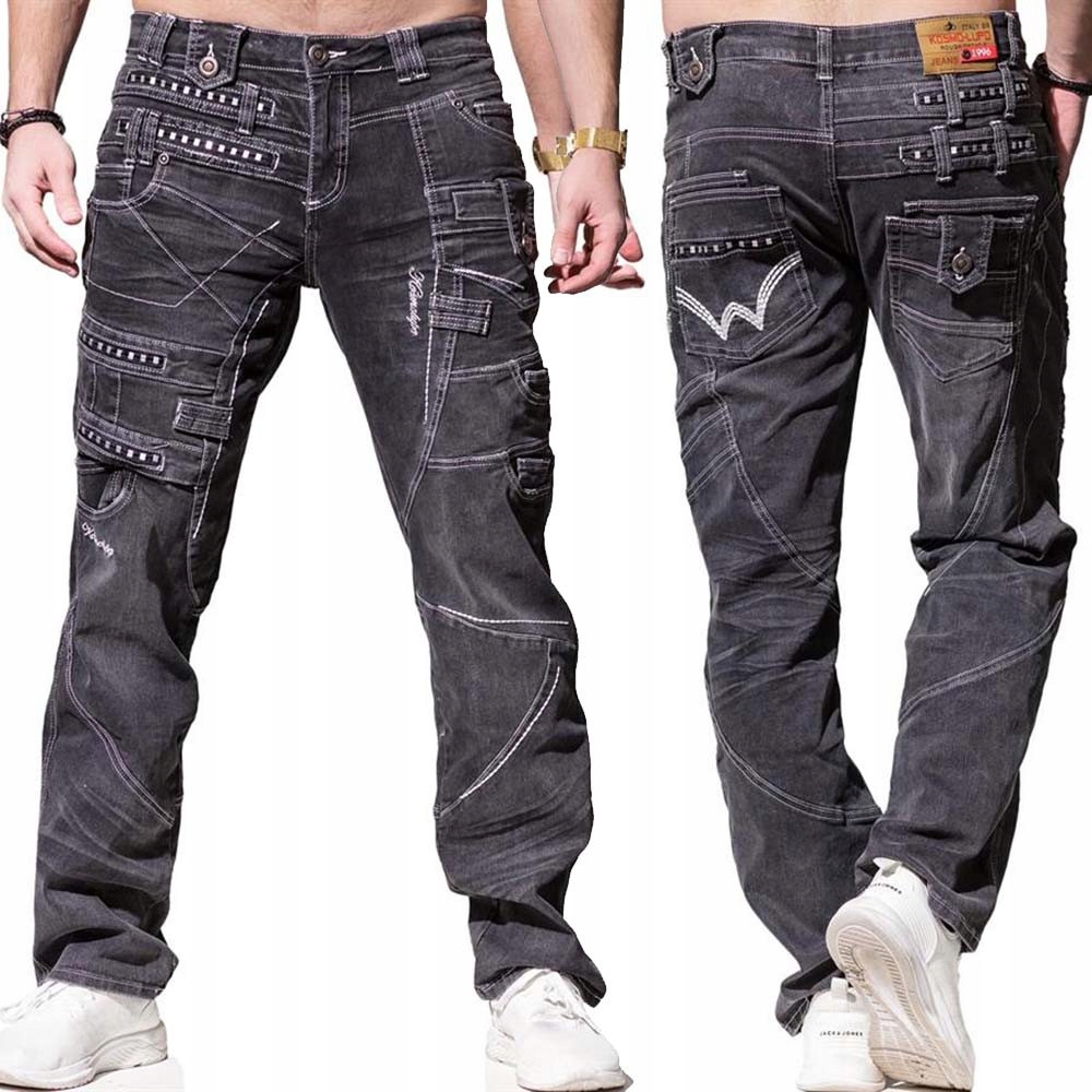 Kosmo Lupo kalhoty pánské KM001-2 L:32 džíny jeans 32 tmavě šedá