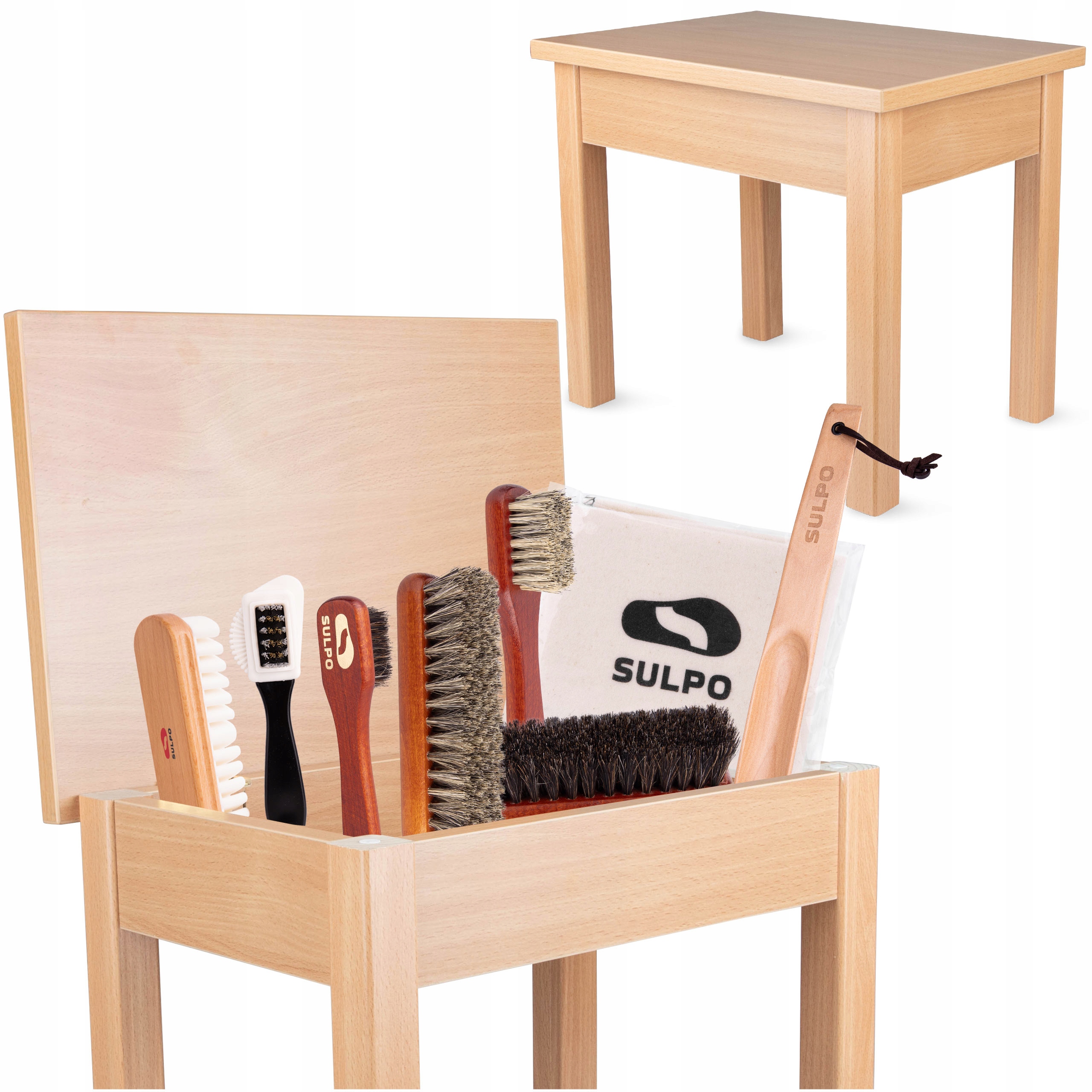 Kartáče S Koňskými Štětinami Stolička Lžíce Utěrka Na Boty Sada 9v1