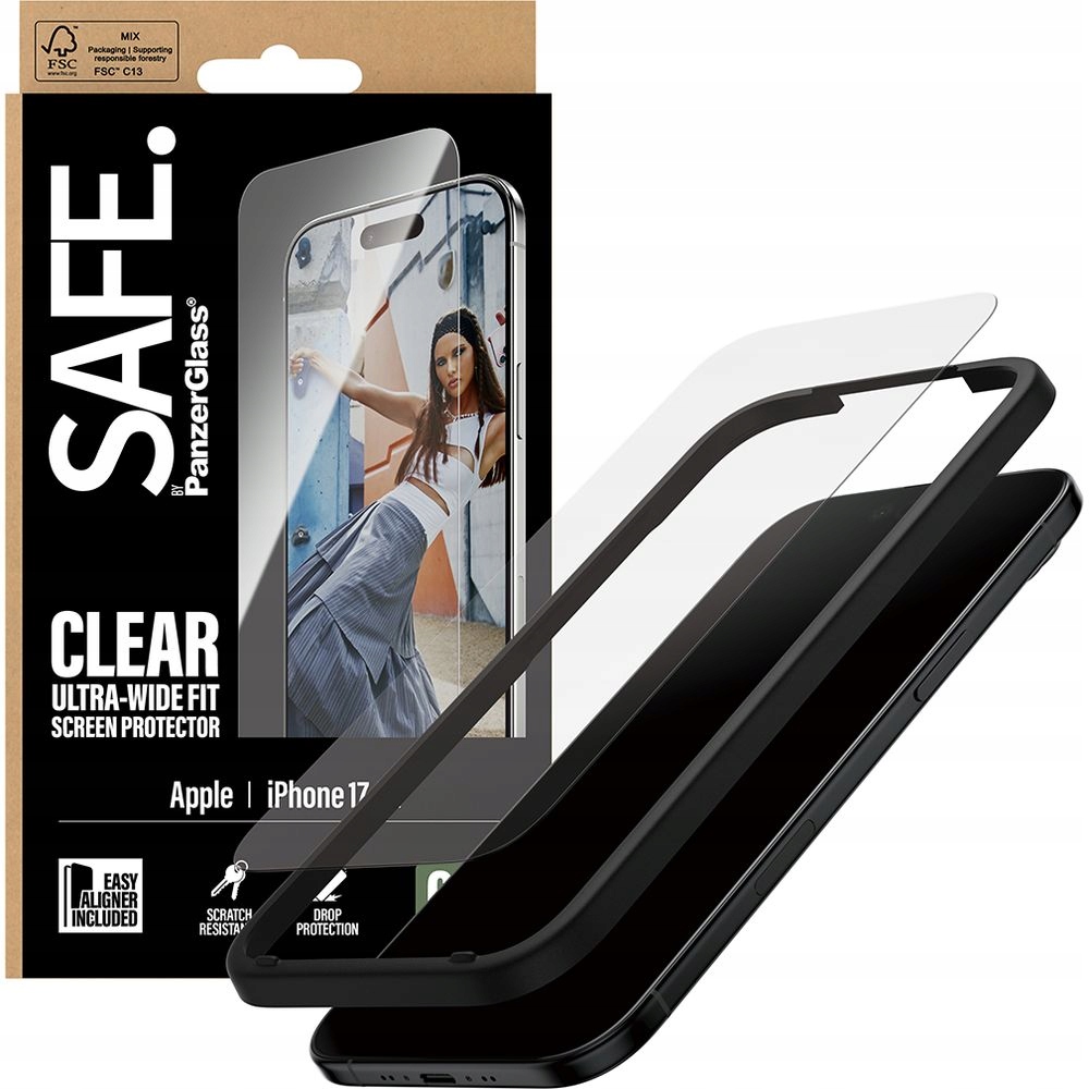 PanzerGlass Safe Ultra-Wide Szkło z ramką EasyAligner 17 przezroczyste