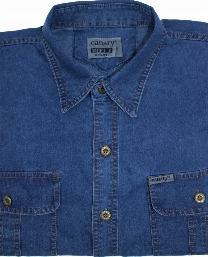 

Koszula Jeansowa Męska Jeans Długi Rękaw L J6