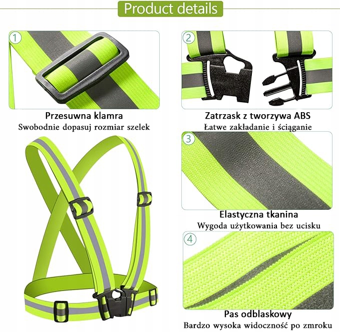 Szelki odblaskowe kamizelka odblaskowa drogowa Kod producenta Szelki odblaskowe żółte