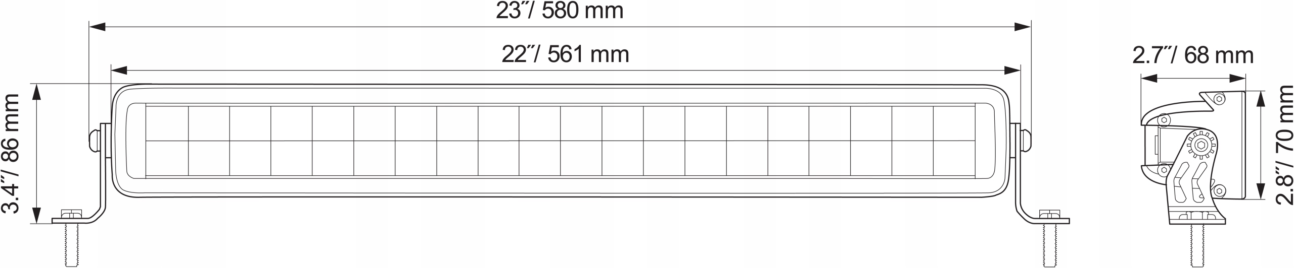 HELLA BLACK MAGIC LED DOUBLE LIGHTBAR 21 5 Power 200 W
