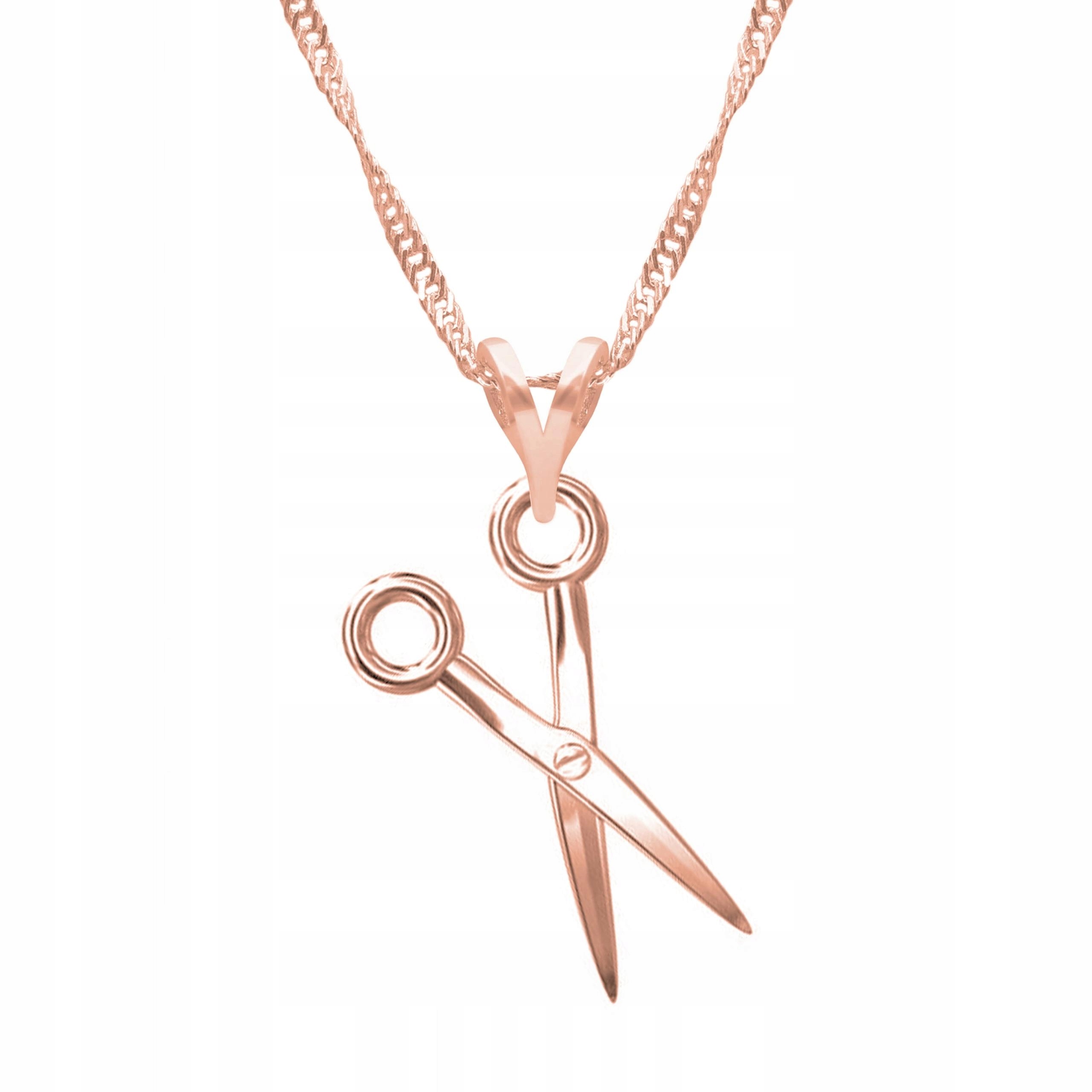 Pozlacený náhrdelník s nůžkami Nůžky pro kadeřnici Stříbro 925