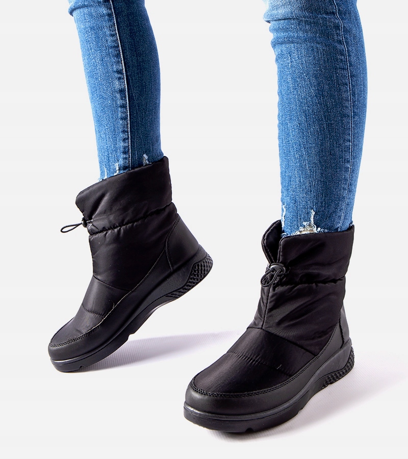 Czarne damskie ocieplane śniegowce 25617 25617 rozmiar 38