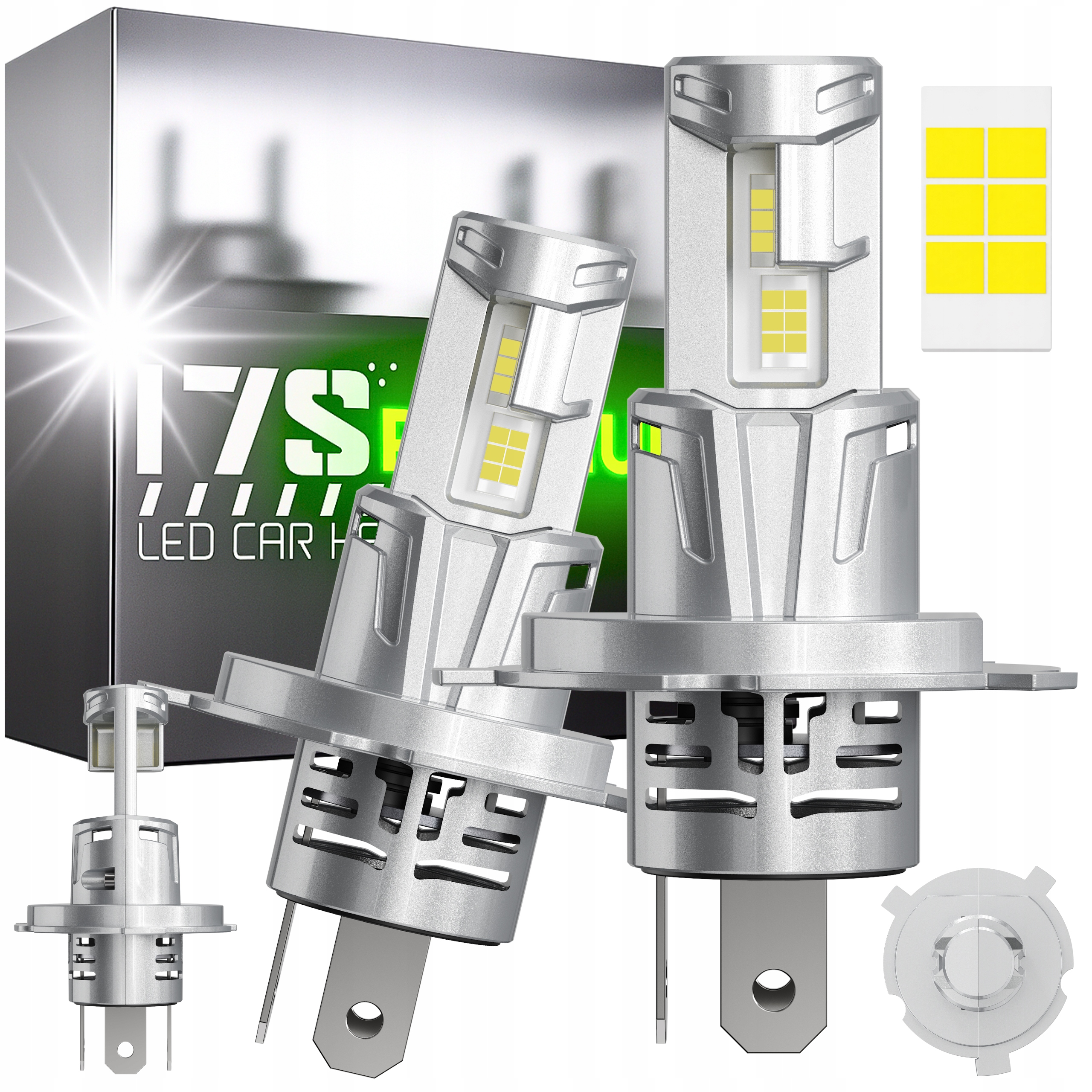 Žárovka H4 Led Bílá Silné Světlo 100W Homologace Canbus Led Wurtex