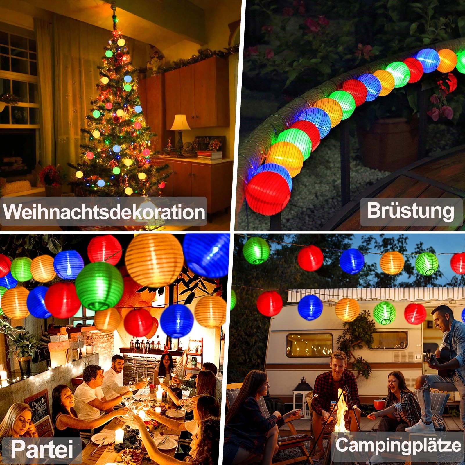 UPING Lampa LED 20szt Na Baterie Do Ogrodu Imprez Świąt Wesel 5m 8 Trybów — miniatura 5