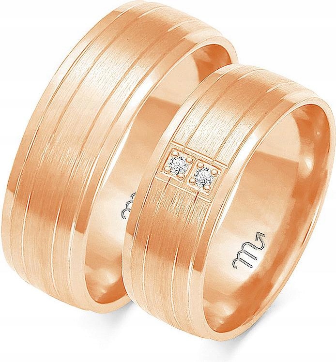 Zlaté snubní prsteny pro pár na svatba 14K 585, rok 23 24 25, moderní módní vzor