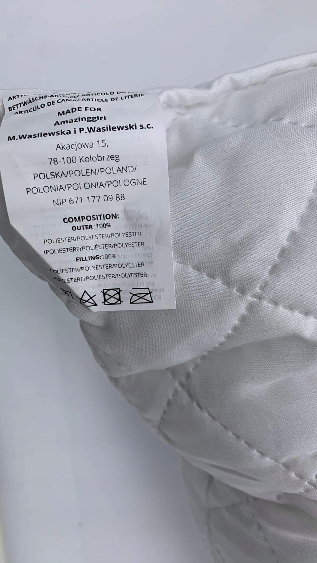 Podszka z mikrofibry 80 x 80 cm biała Szerokość produktu 80 cm