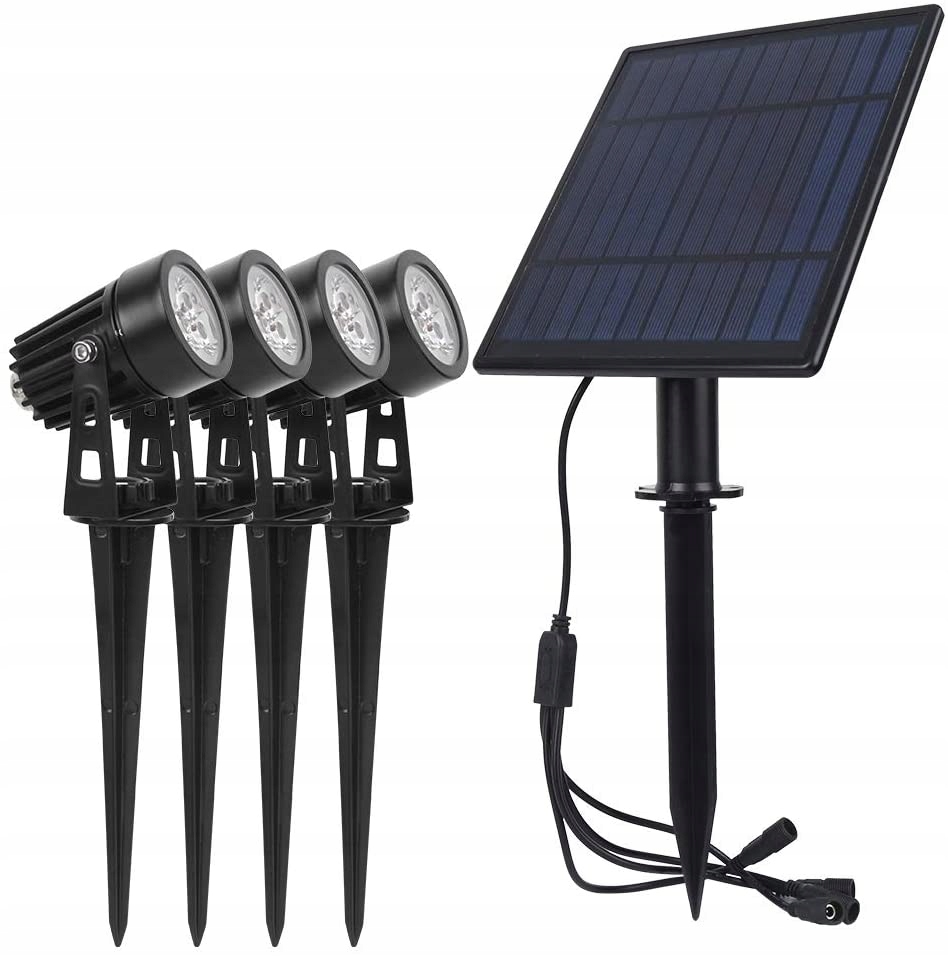 LAMPA SOLARNA LED OGRODOWA WBIJANA S4205 V2 (4x3W) 6000K + GRATIS!