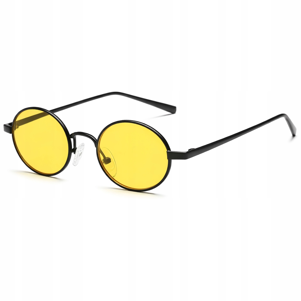 Sluneční brýle Feisedy v retro stylu, žluté, kulaté, kovové, B2422