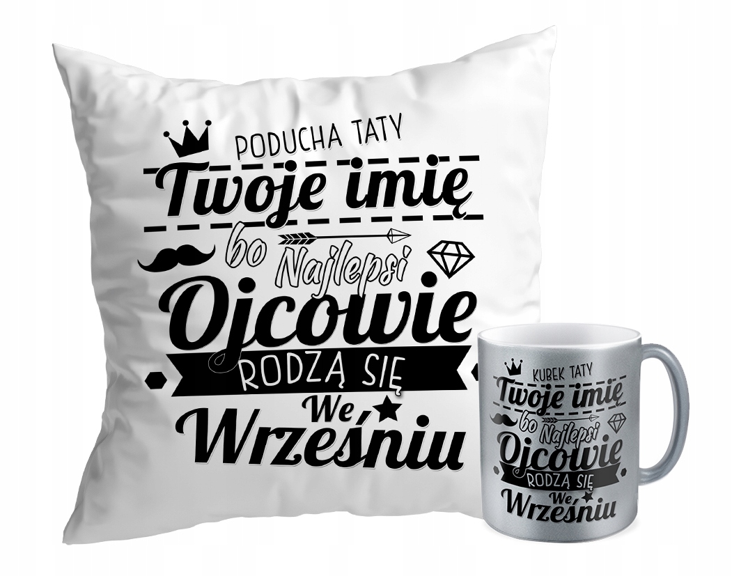 

Komplet Kubek i Poduszka prezent Ojcowie Rodzą Się