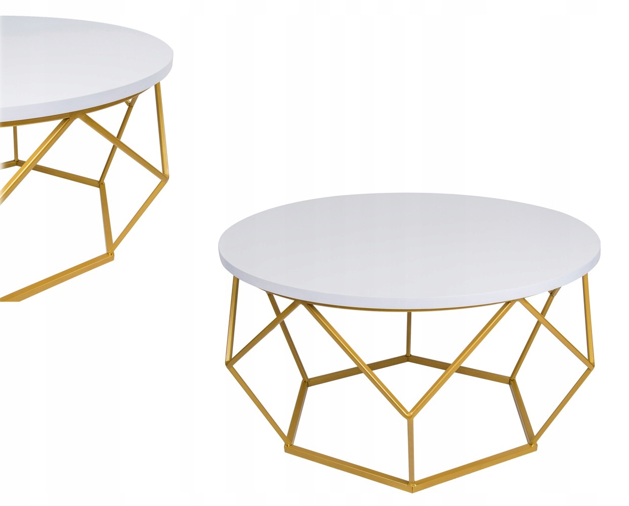 

Stolik okazjonalny okrągły do salonu złoty glamour