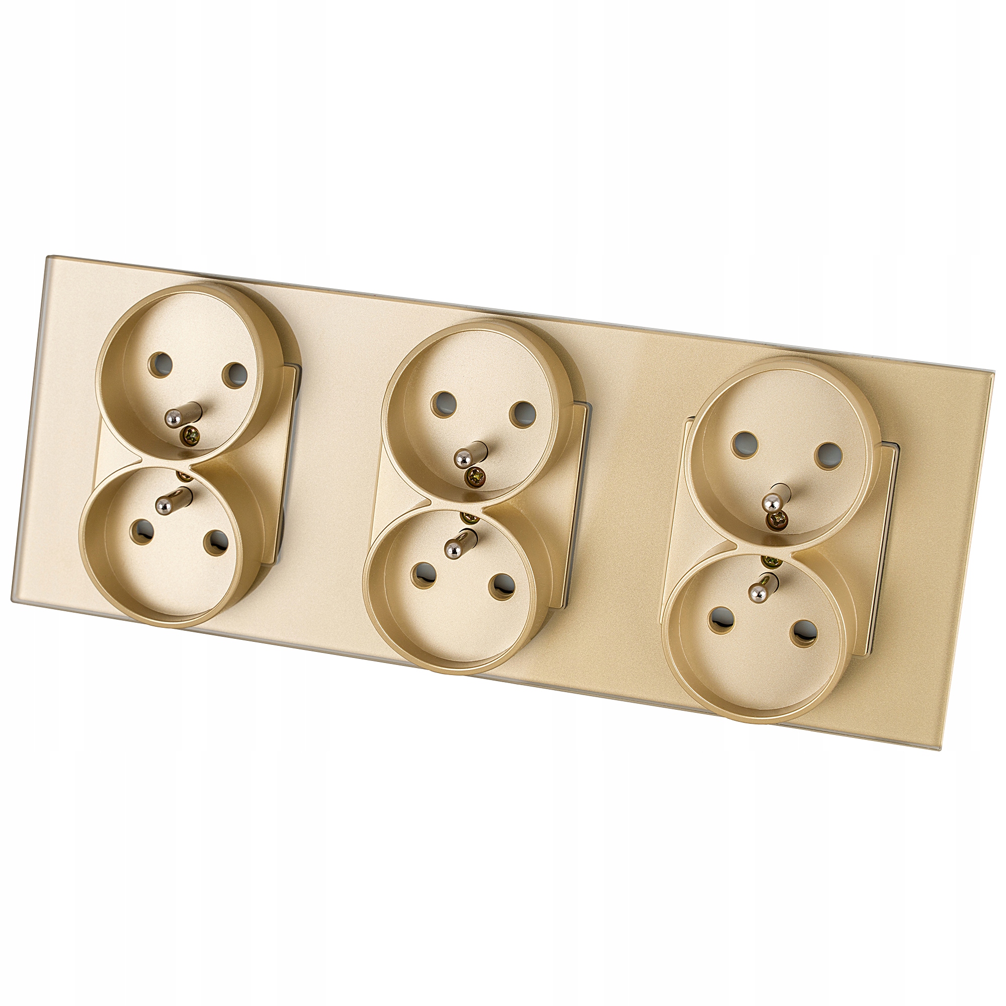 Trojité skleněné hnízdo Zlatá sada Rámeček a 3 dvojité zásuvky Miuun