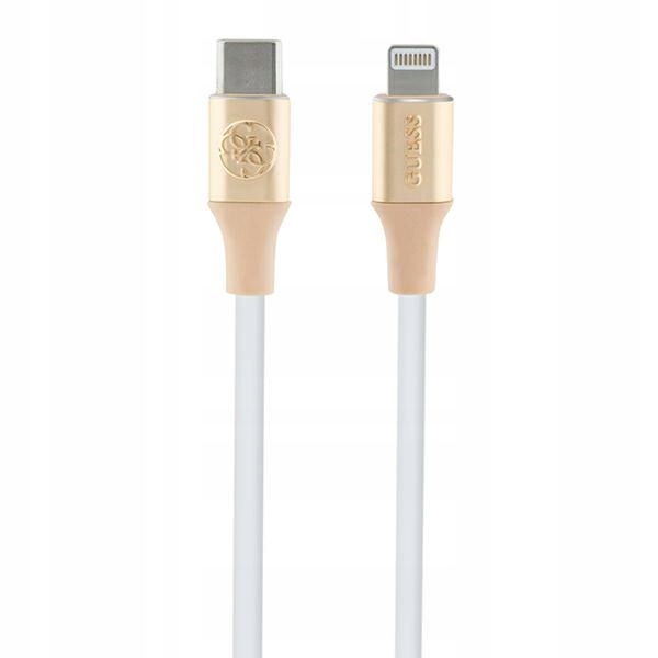 Guess Gucllalrgdd nabíjecí kabel Usb-c na Lightning, 1,5 m, rychlé nabíjení, zlatá/světle zlatá barva