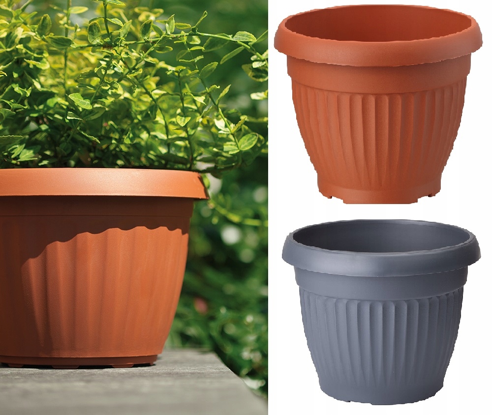 Doniczka Osłonka Dona 55 Form Plastic - Terakota / Antracyt