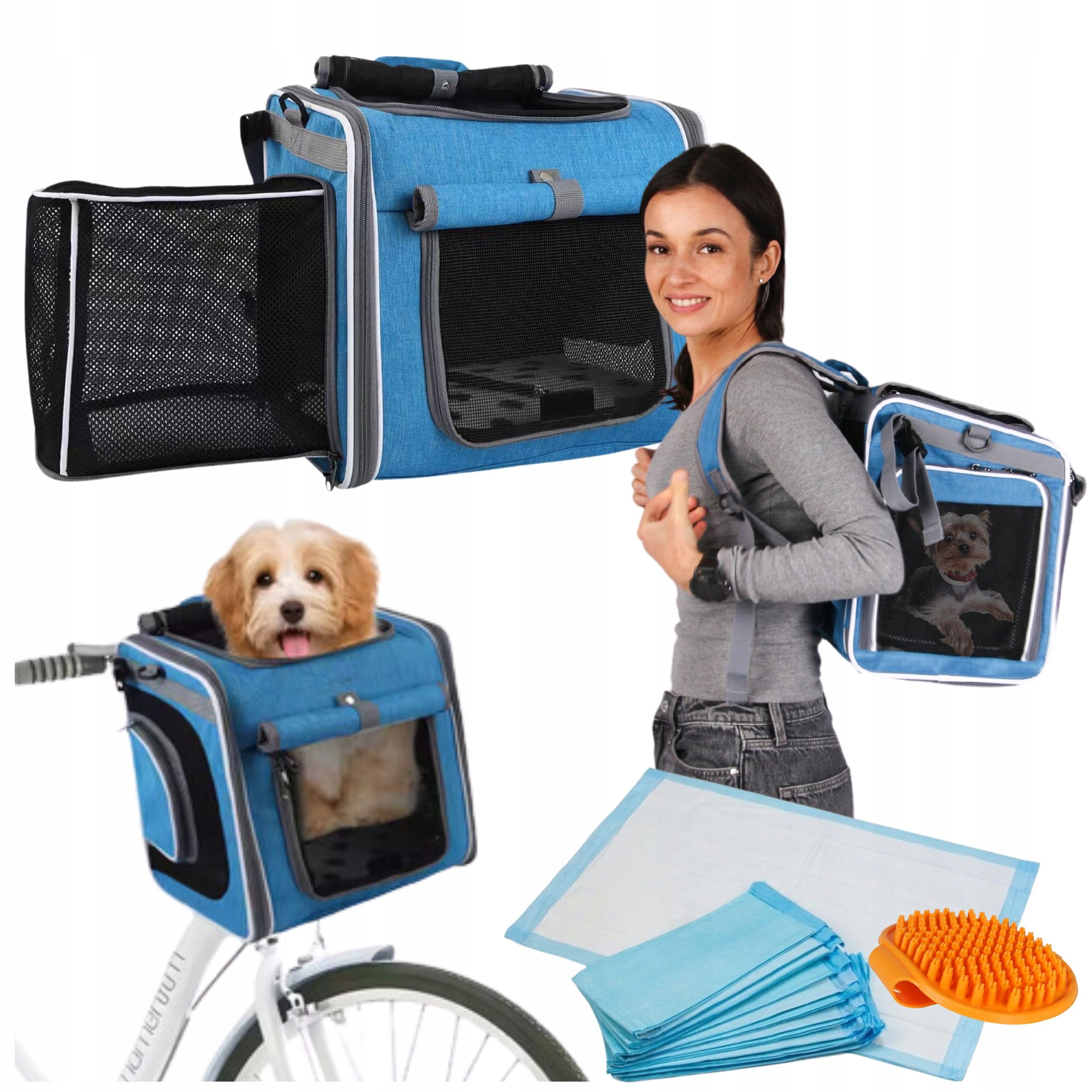 Přepravka batoh autosedačka pro psa kočku vyztužená, XL, pevná