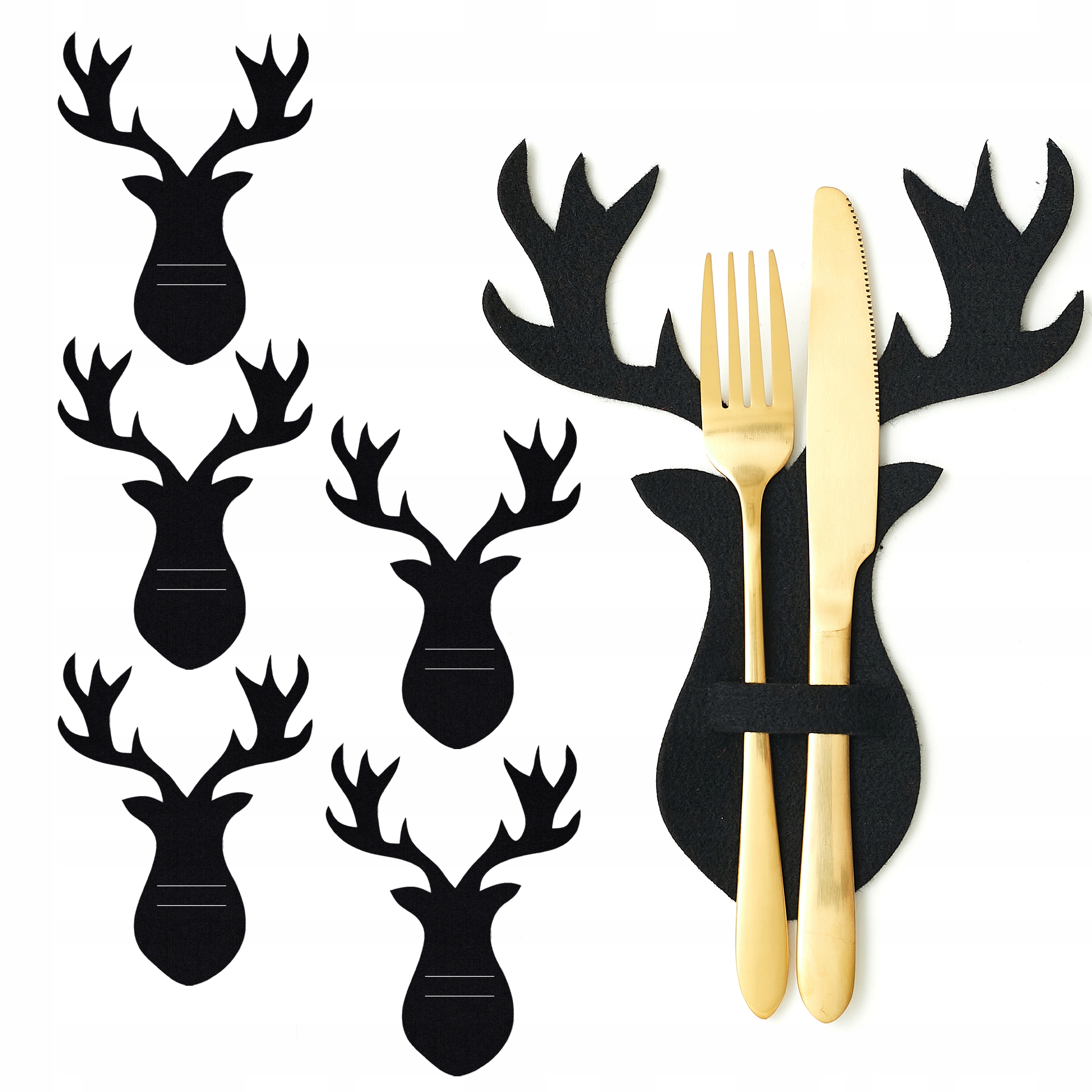 ŚWIĄTECZNE ETUI POKROWCE NA SZTUĆCE STÓŁ RENIFERKI