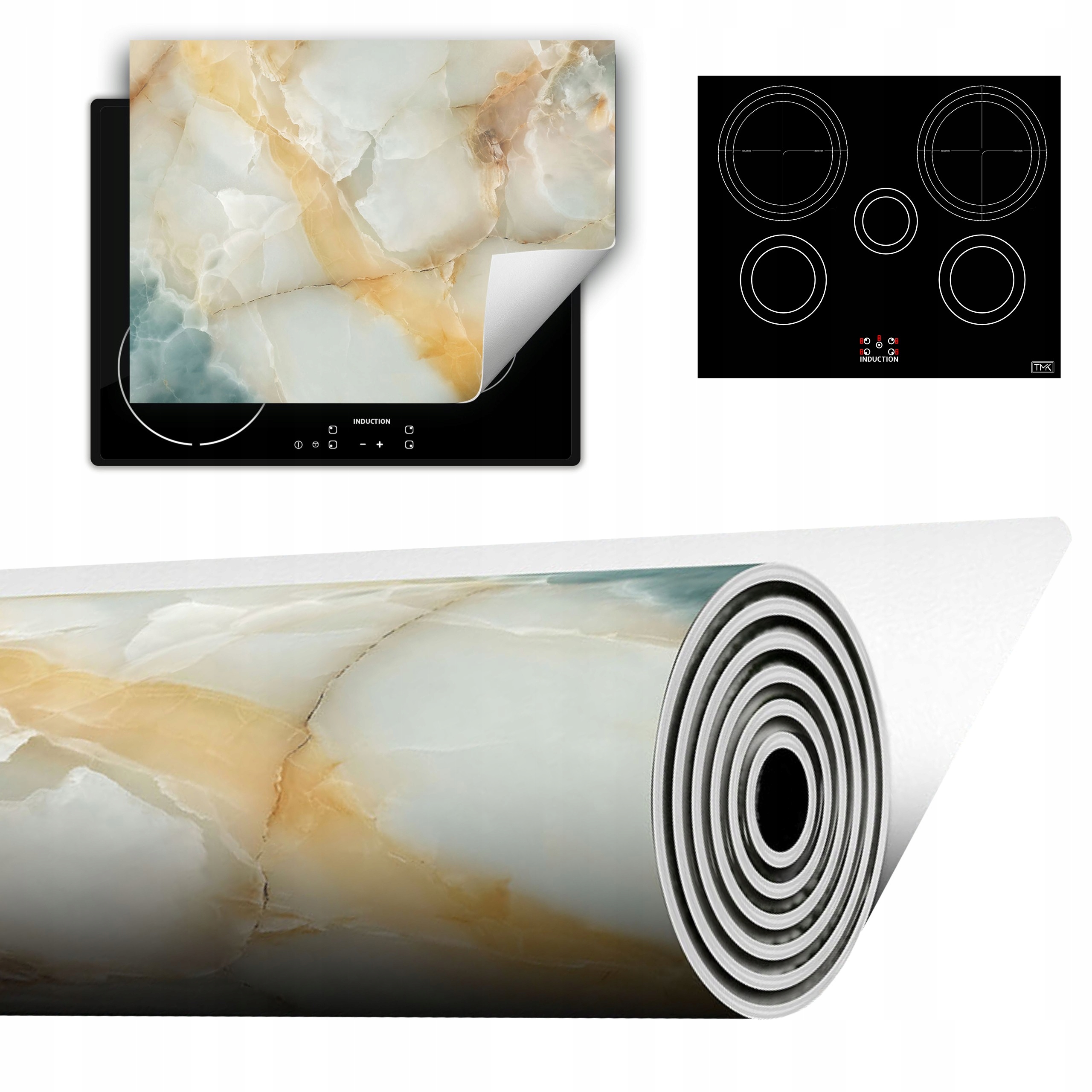 Vinylová Podložka Do Kuchyně Více Místa 70x52 mramor šedá