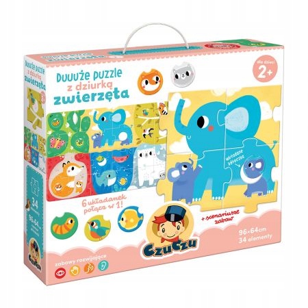 

Czuczu Duże Puzzle Z Dziurką Zwierzęta 2+