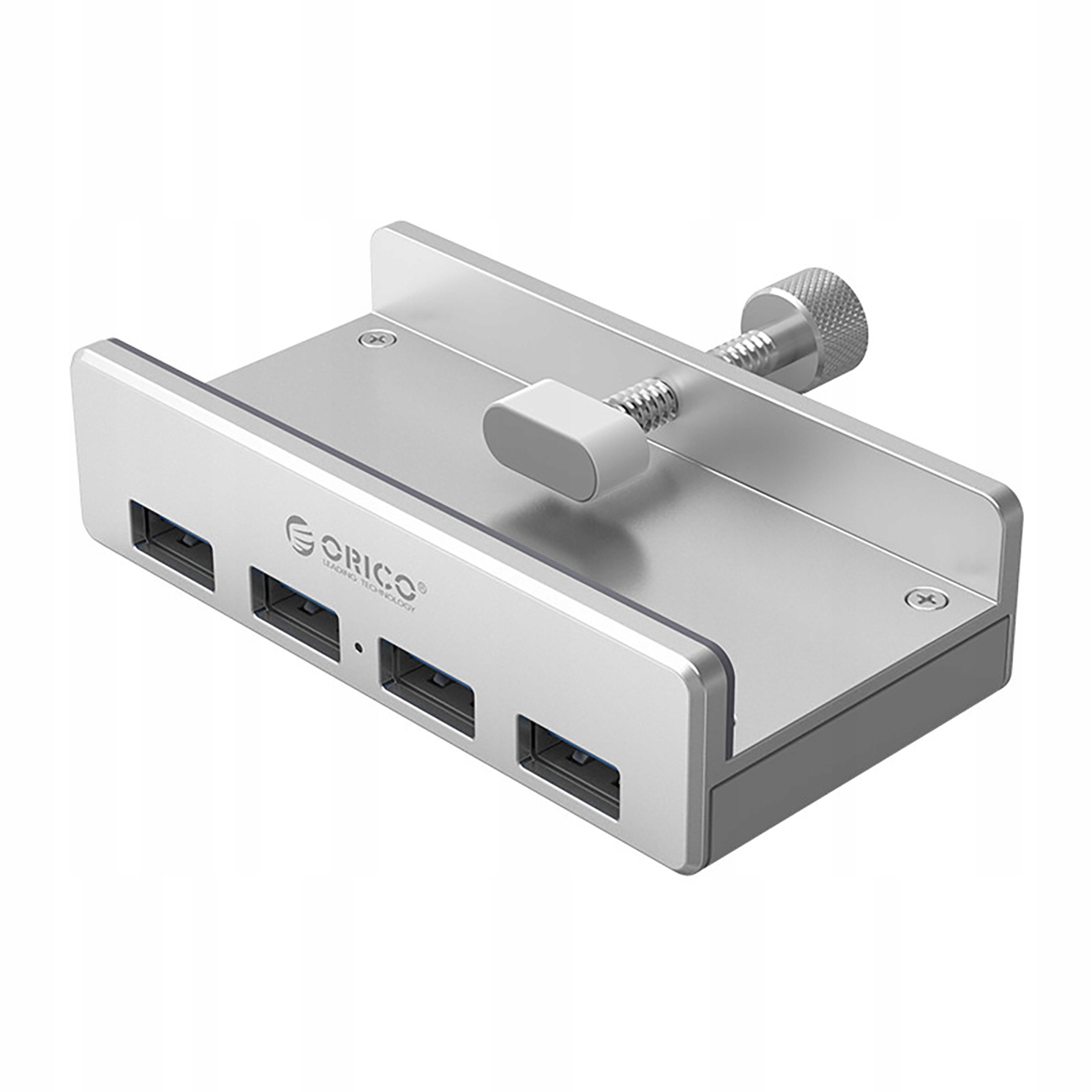 Hub Rozdělovač MH4PU Svorka K Psacímu Stolu Monitoru 4X Usb-a Stříbrná