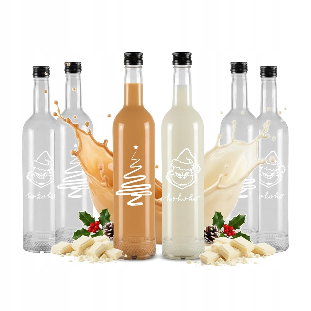 20 x skleněné lahve Křišťál 500 ml s potiskem na likéry 0,5 l