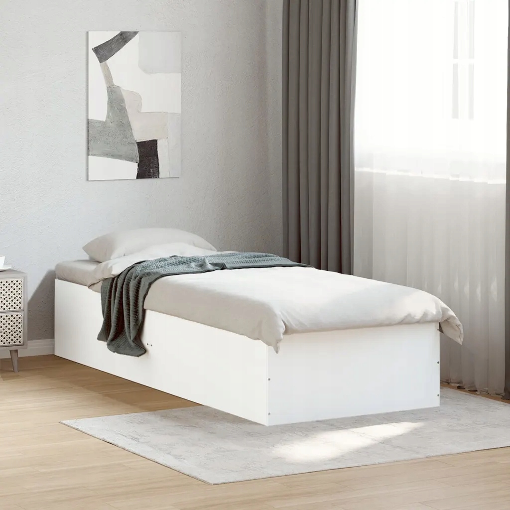 Rám postele bílý 90 x 200 cm kompozitní dřevo Bílá 3281056