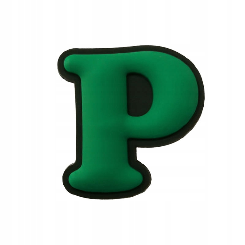 

Litera P zielona przypinka crocs, ozdoba, kroksy