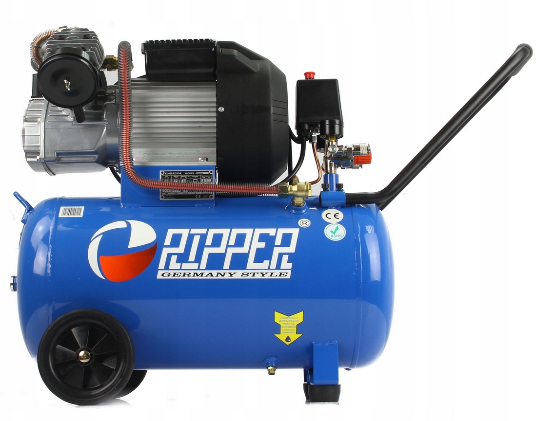KOMPRESOR OLEJOWY 2-TŁOKOWY SPRĘŻARKA 50L 395L/min 8 BAR 2,2kW 230V 3KM Marka Ripper