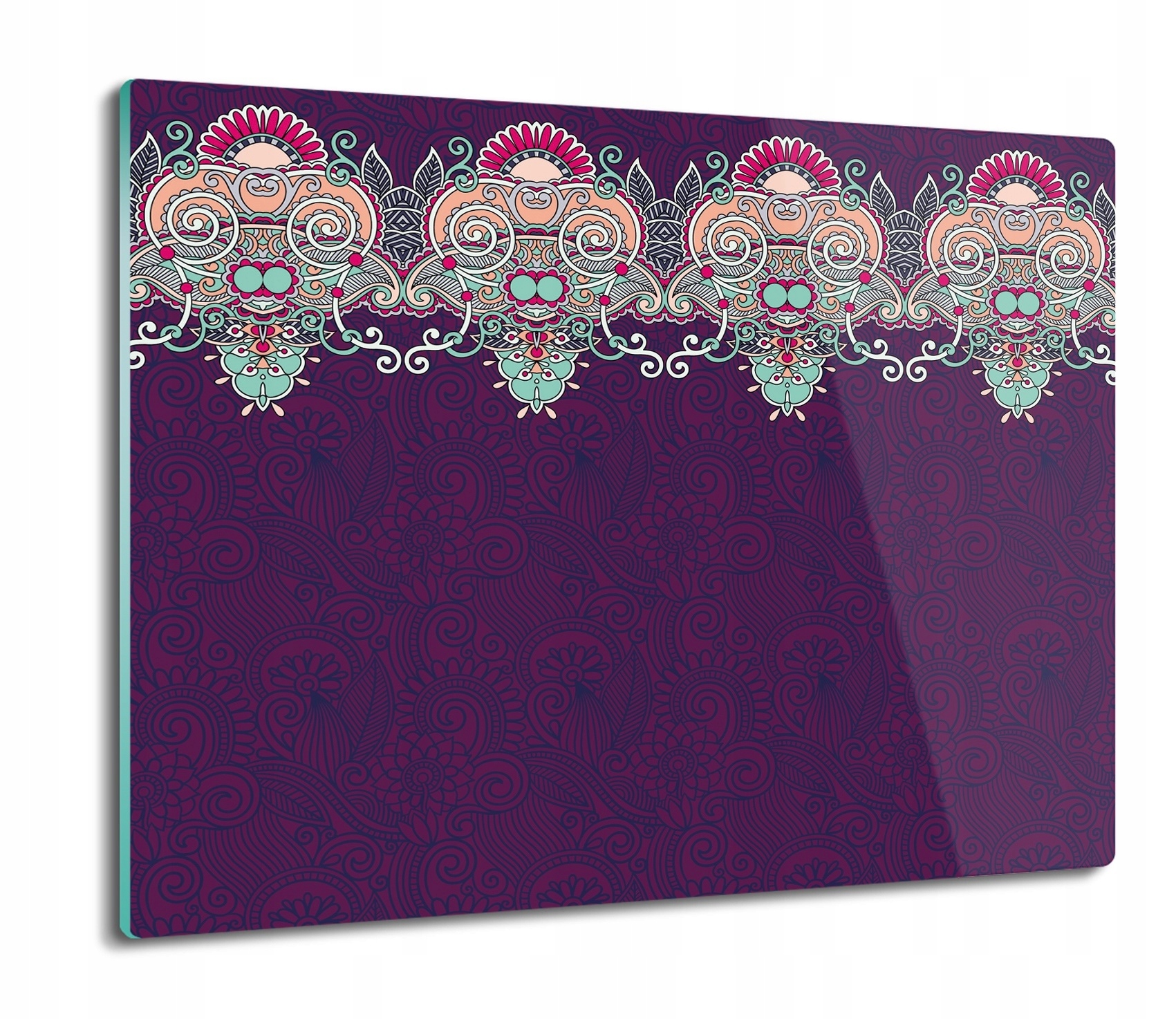 

Ornament kwiaty tło 60x52 deska na prezent szklana