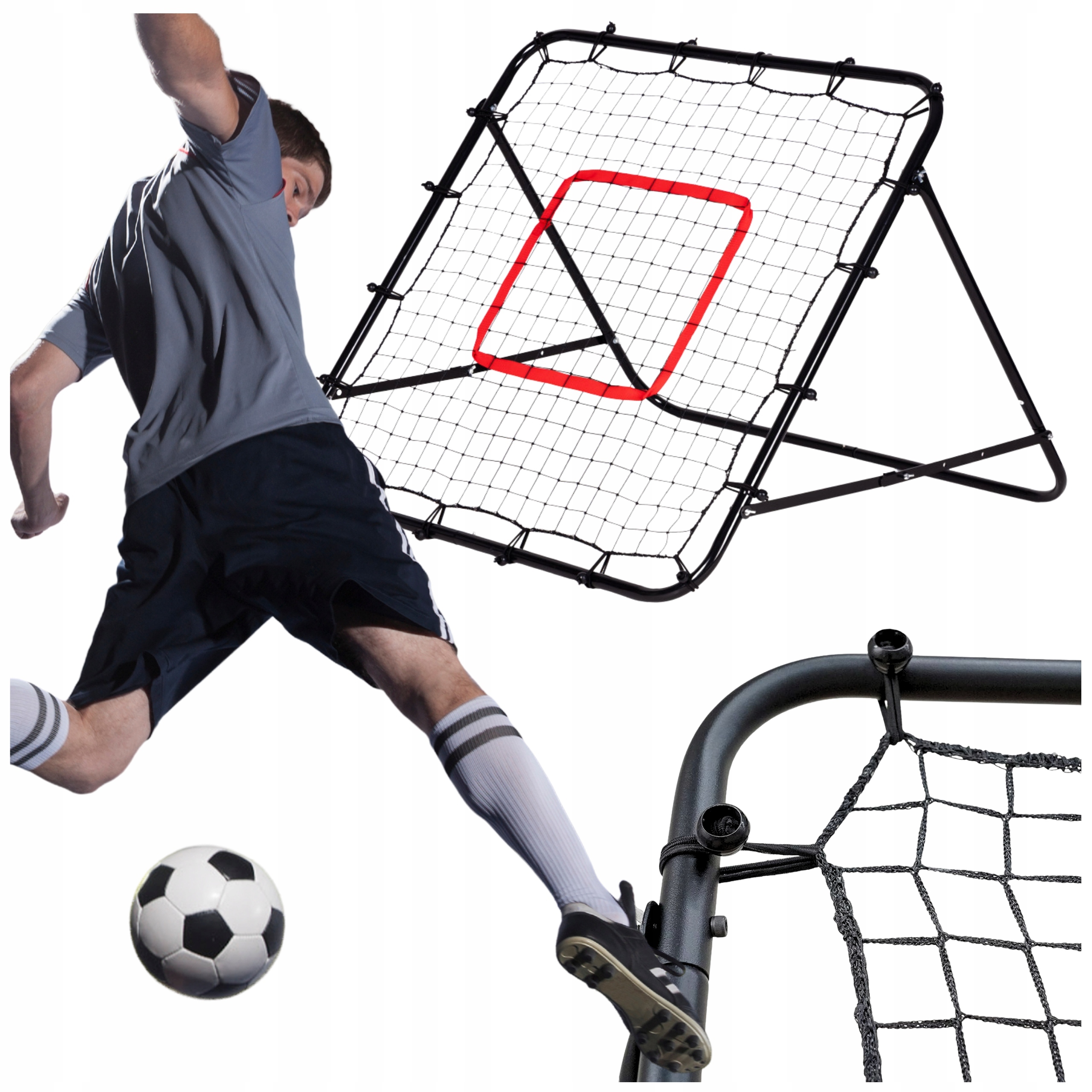 Trenažer Fotbalový Rebounder Tréninková Branka 120 X 120 CM Nastavitelná