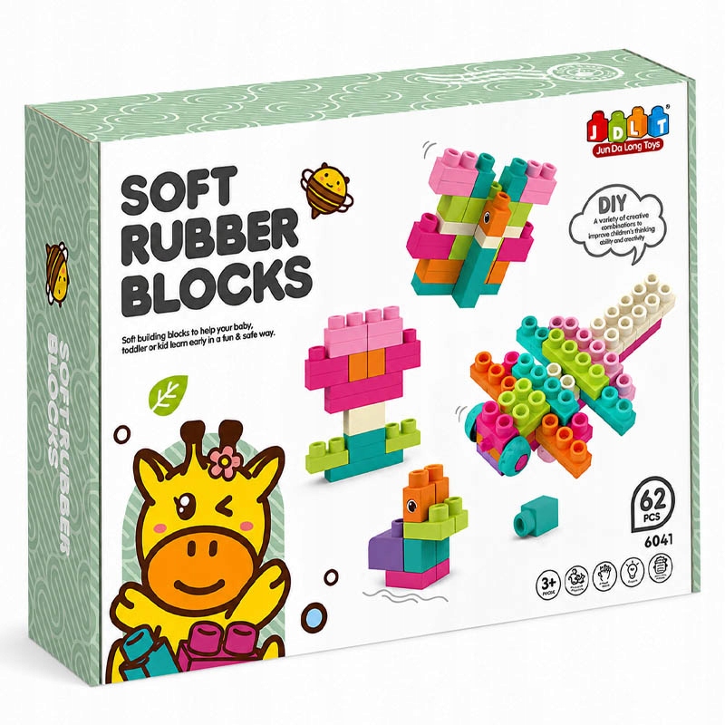 Soft Blocks Miękkie Klocki Konstrukcyjne Bez Ołowiu 62 Elementy Dla Dzieci