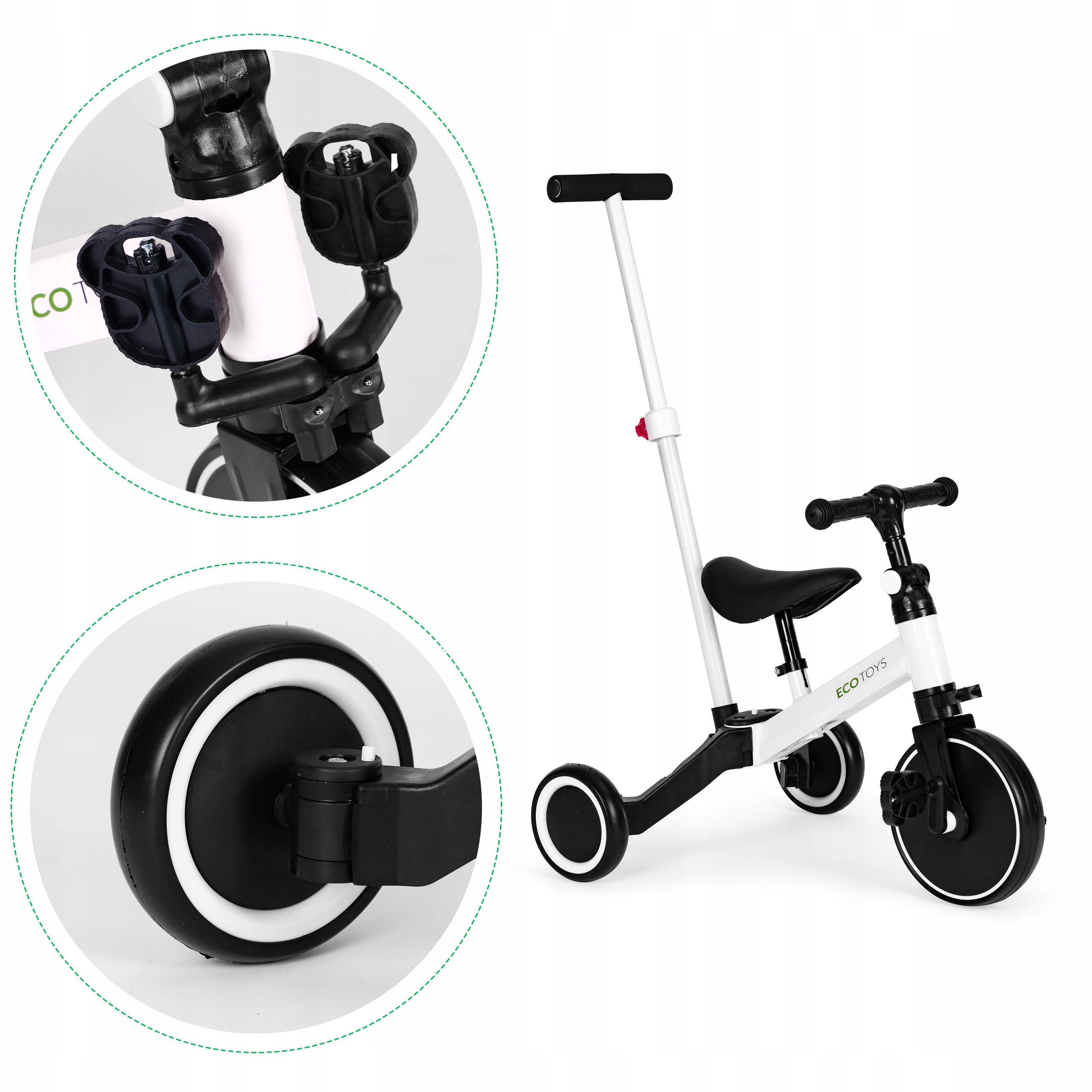 Rowerek Trójkołowy Biegowy Jeździk Dziecka Chłopca Rączka Do Prowadzenia