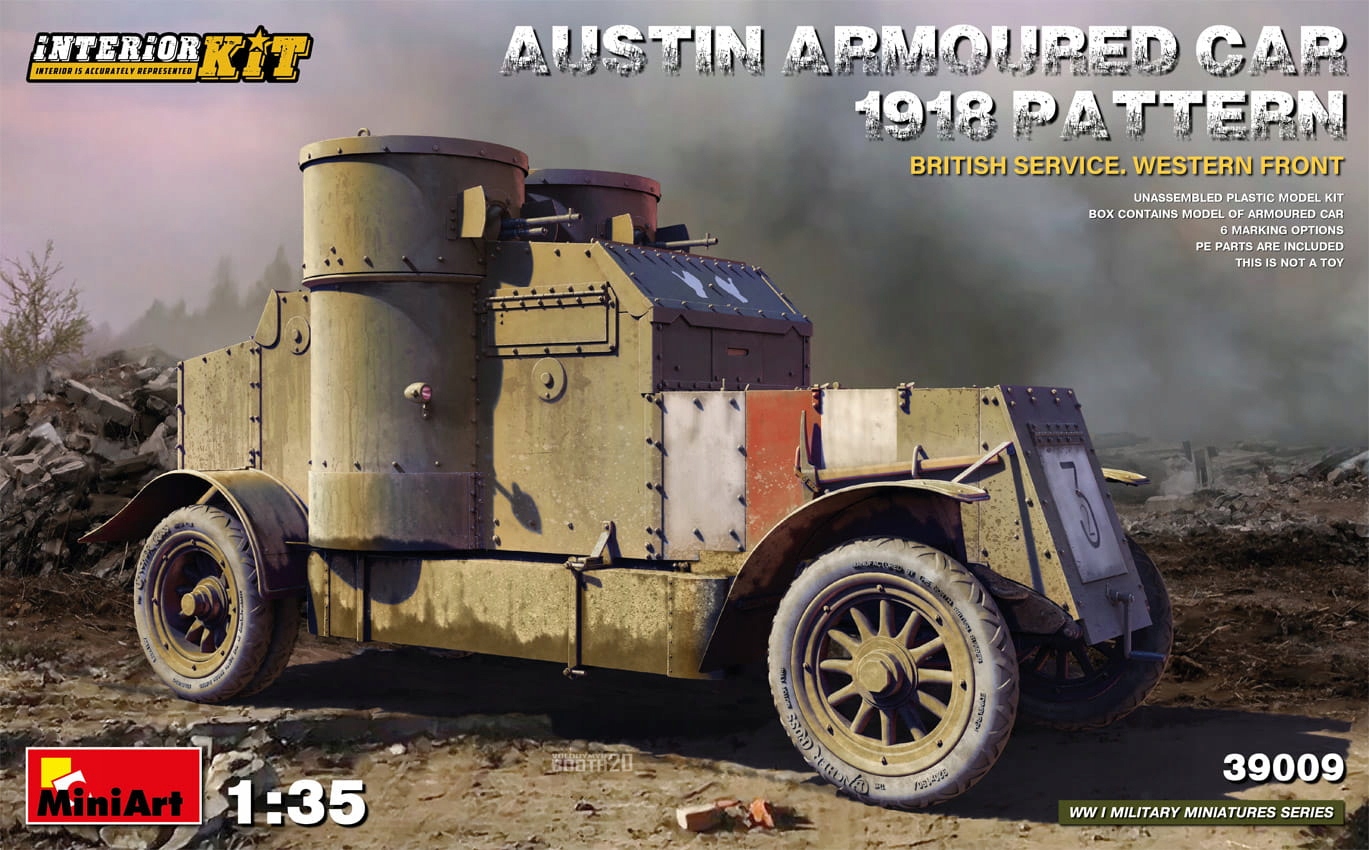 Vzor Austin Armored Car 1918. Britská služba. Západní fronta. Interiér