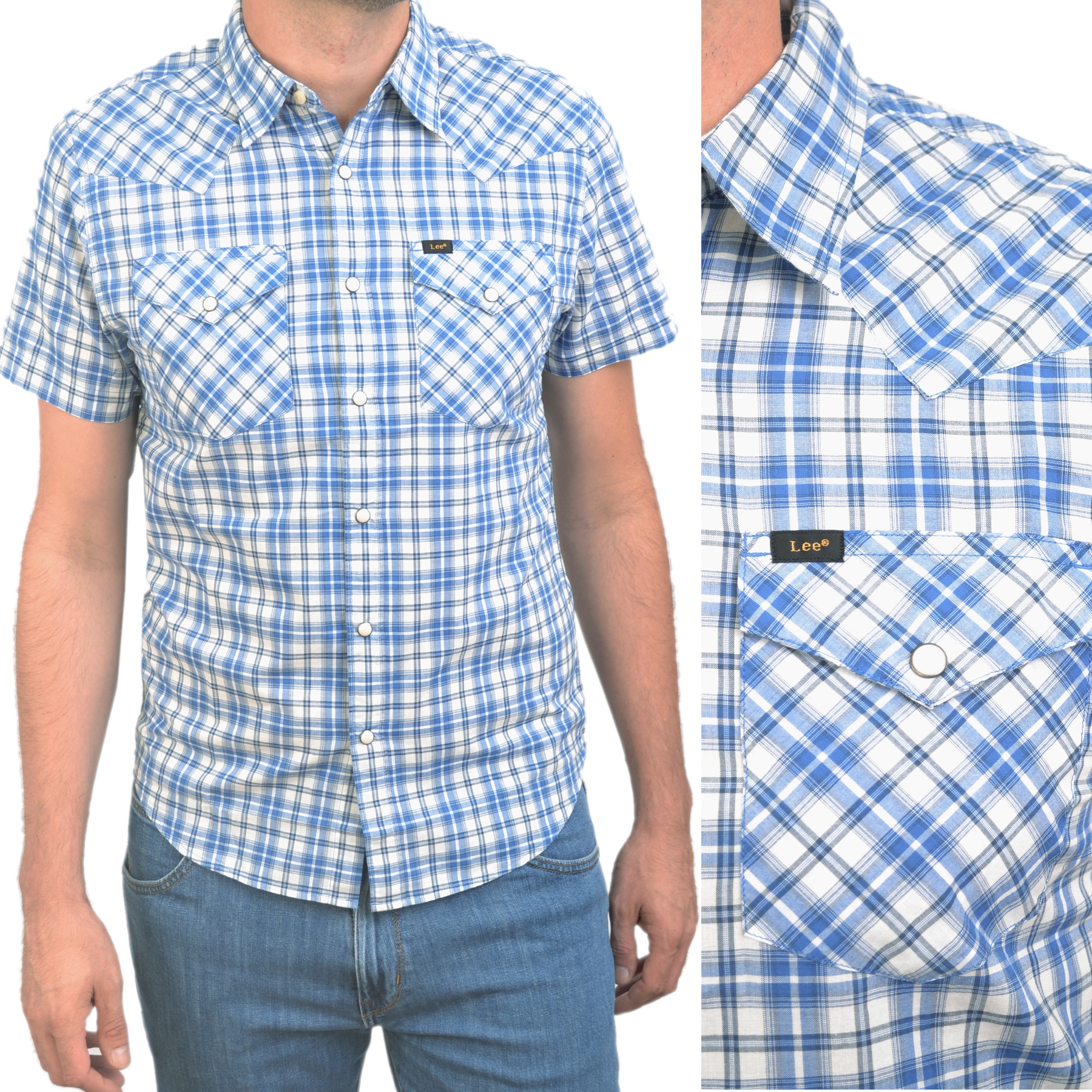 

Lee Deep Indigo Koszula Krótki Rękaw Slim Fit M