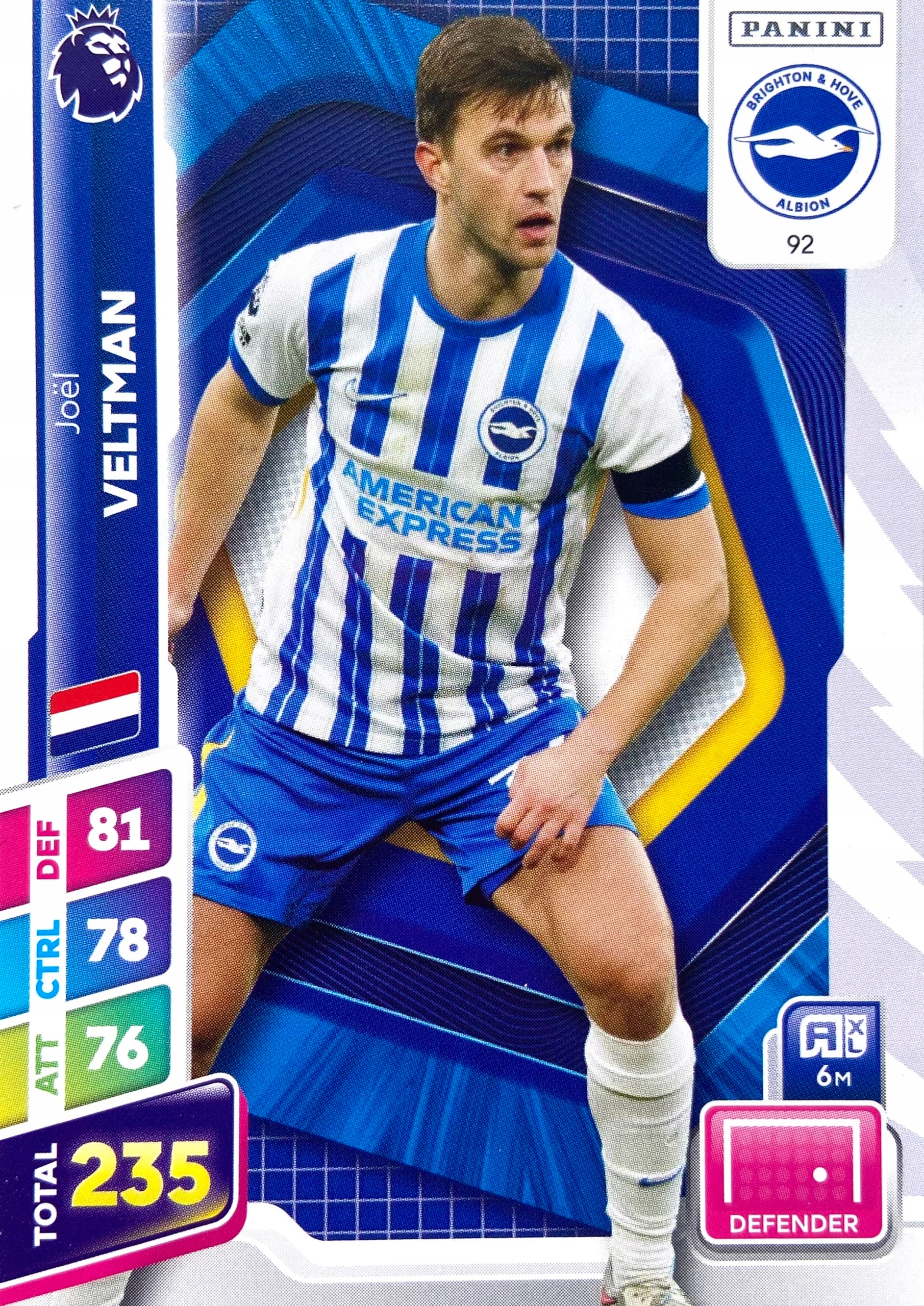 Premier League Plus 2025 Base 92 Joel Veltman Brighton & Hove Albion