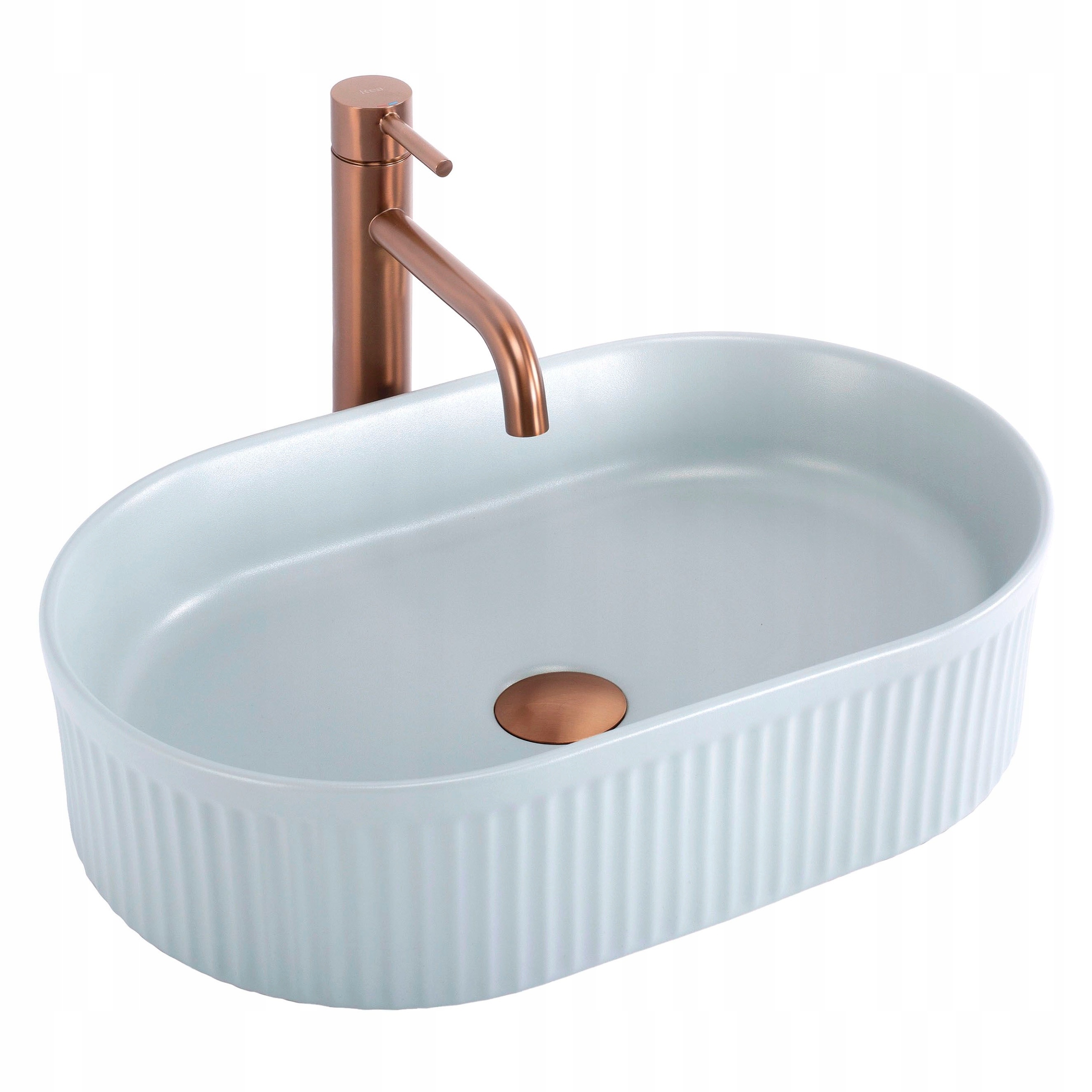 Umývadlo Na Dosku Rea Oválna Vanda Baby Blue Matná Moderná 49 cm