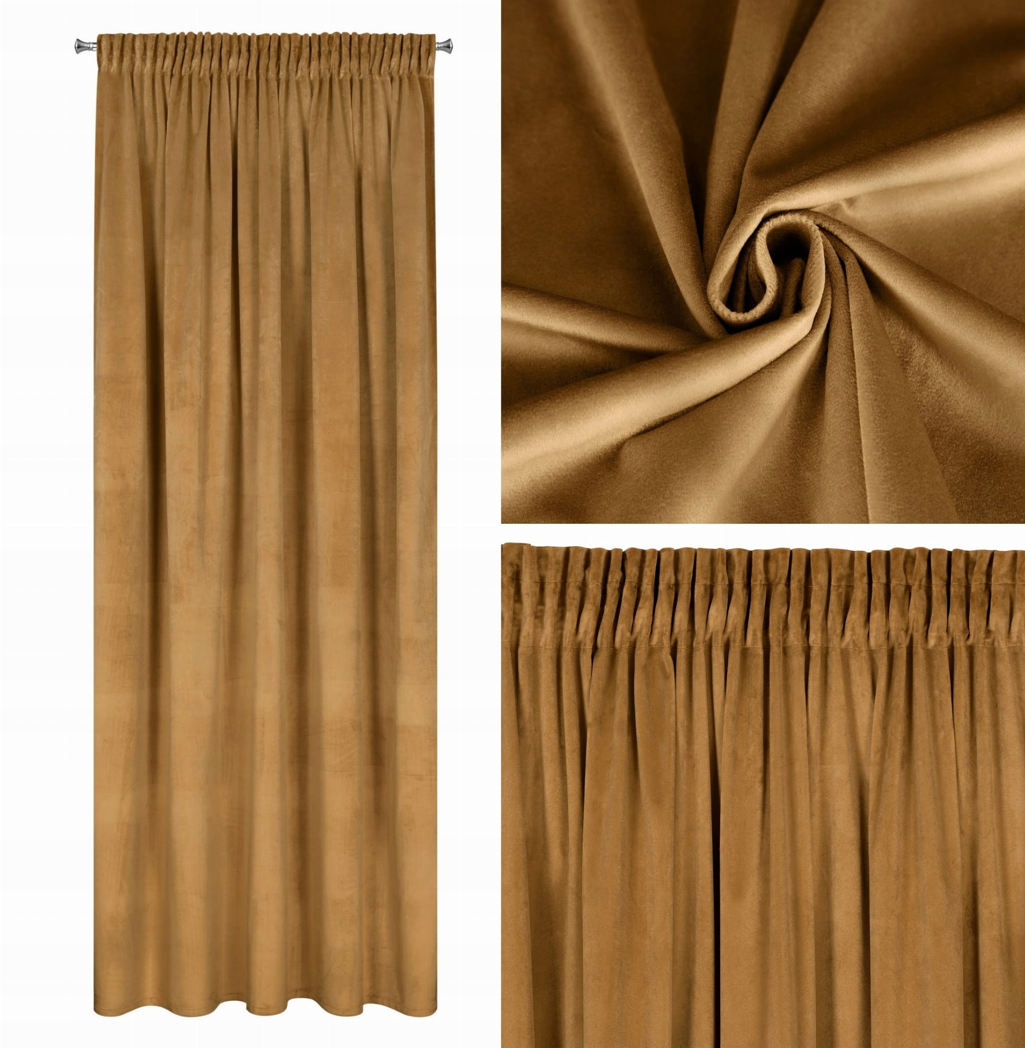 

Zasłona Velvet 140x270 Taśma Melanie miód