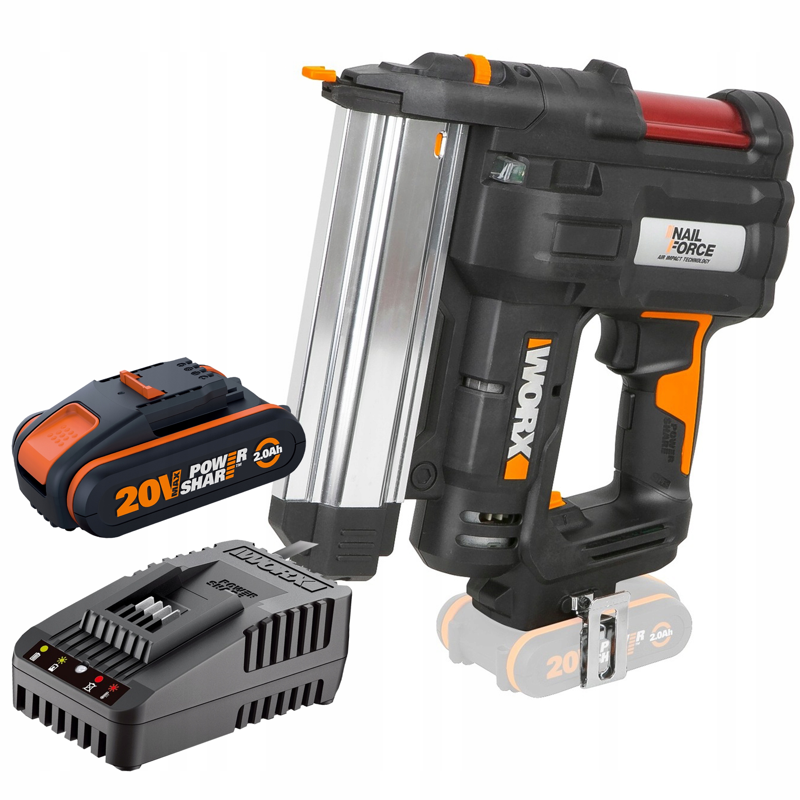 

Gwoździarka Worx WX840.9 Akumulator Ładowarka