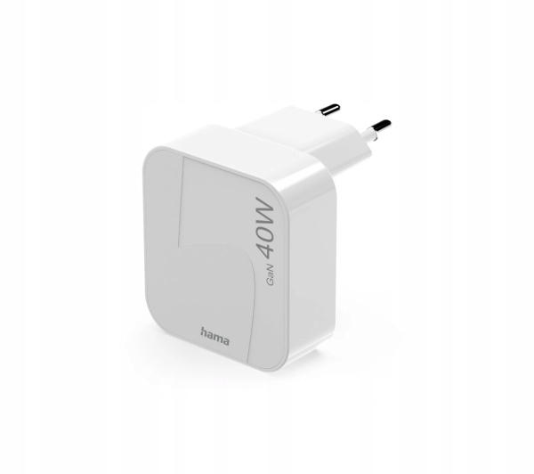 Ładowarka sieciowa Hama 201955 GaN 2x Usb-c 40W Składana Szybka Biały