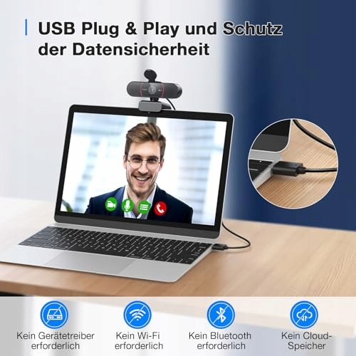 EMEET Kamera 4K UHD z Osłoną Obiektywu i Podwójnym Mikrofonem USB — miniatura 6