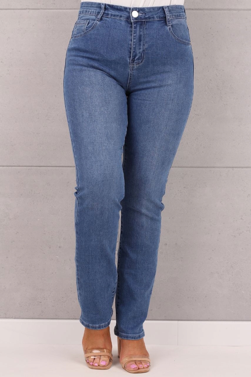 SPODNIE JEANSOWE SZEROKIE NOGAWKI DUŻE ROZMIARY BAWEŁNIANE JEANSY LUŹNE Marka FEMIMODA