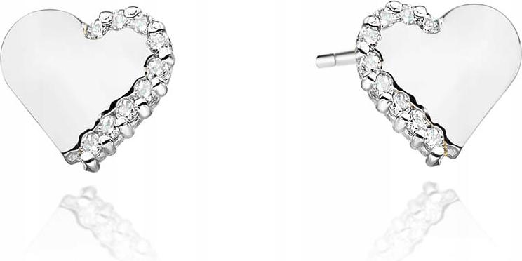 Zlaté náušnice 585 malé diamanty na tyčinku 0,90 g šroubky jako dárek pro ni