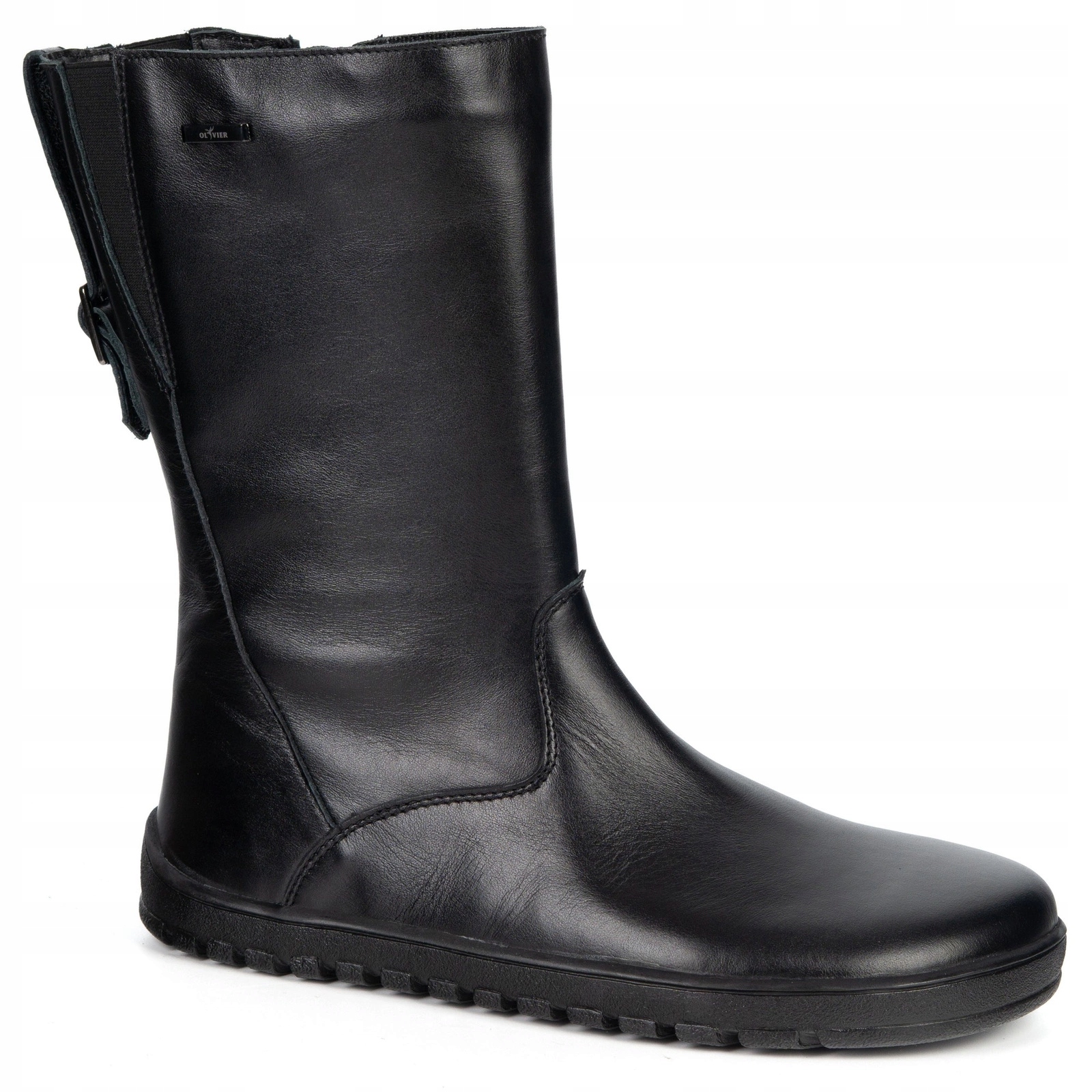 Dámské barefoot kozačky Vivian kožené do poloviny lýtka Olivier černé 42