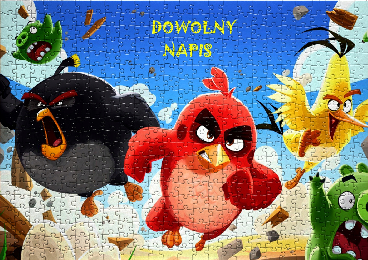 

Puzzle Angry Birds z Twoim Napisem A4/96 El