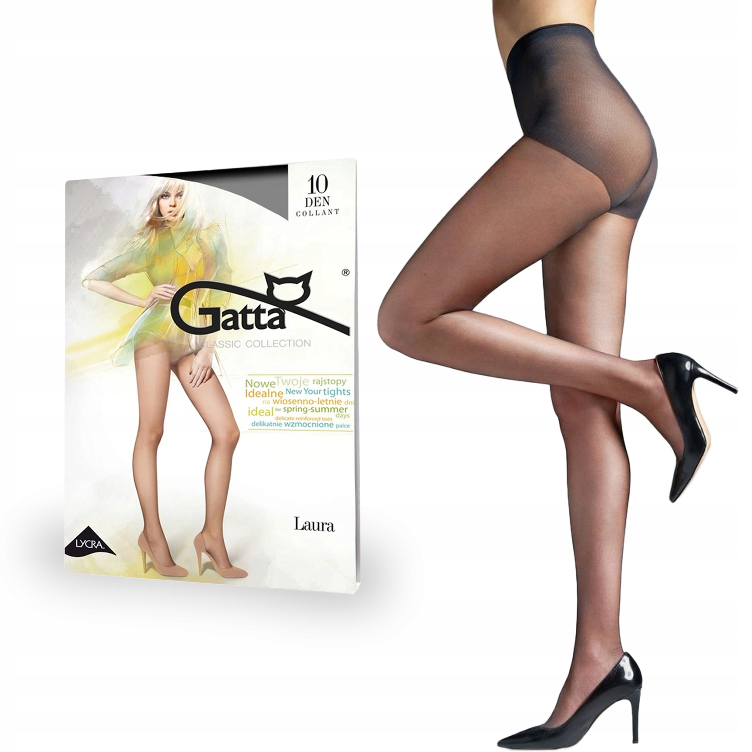 

Gatta rajstopy Laura 10 den lycra Nero 4-L
