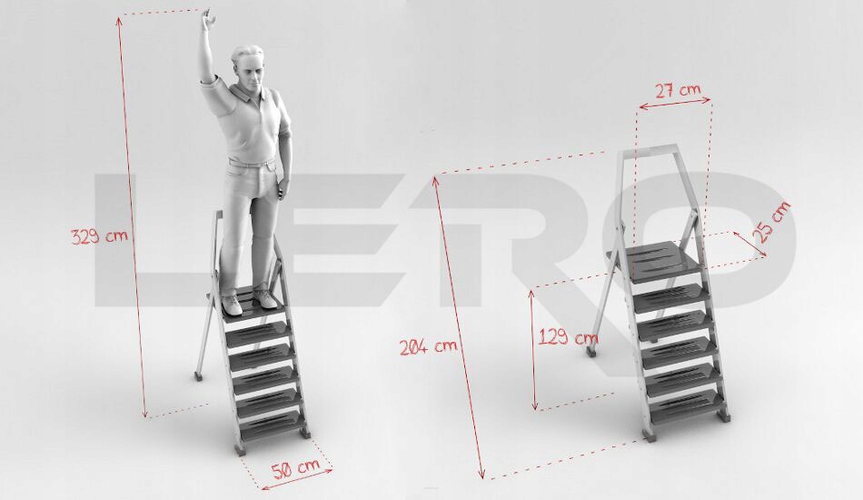 DRABINA ALUMINIOWA WOLNOSTOJĄCA DRABEX TP 1205 5+1 Marka Drabex