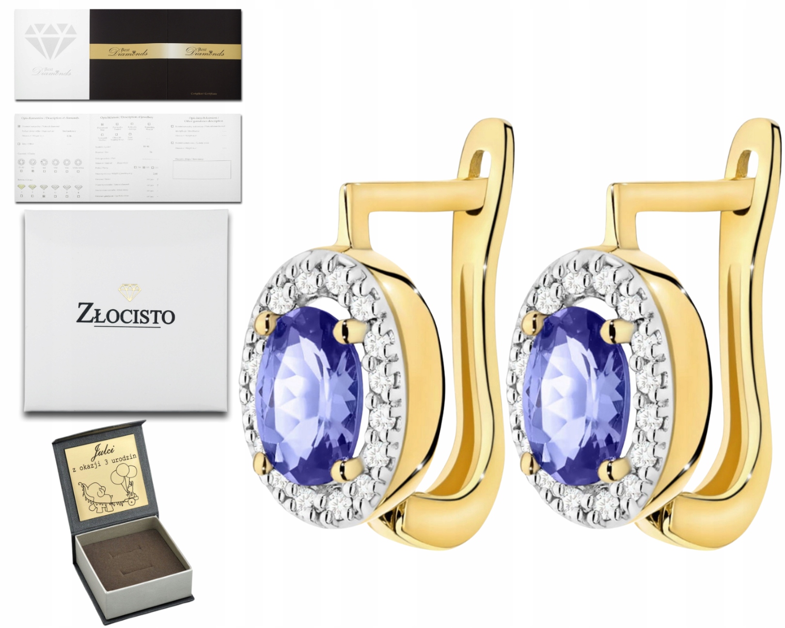Náušnice S Tanzanitem Dárek 585 Jako Dárek