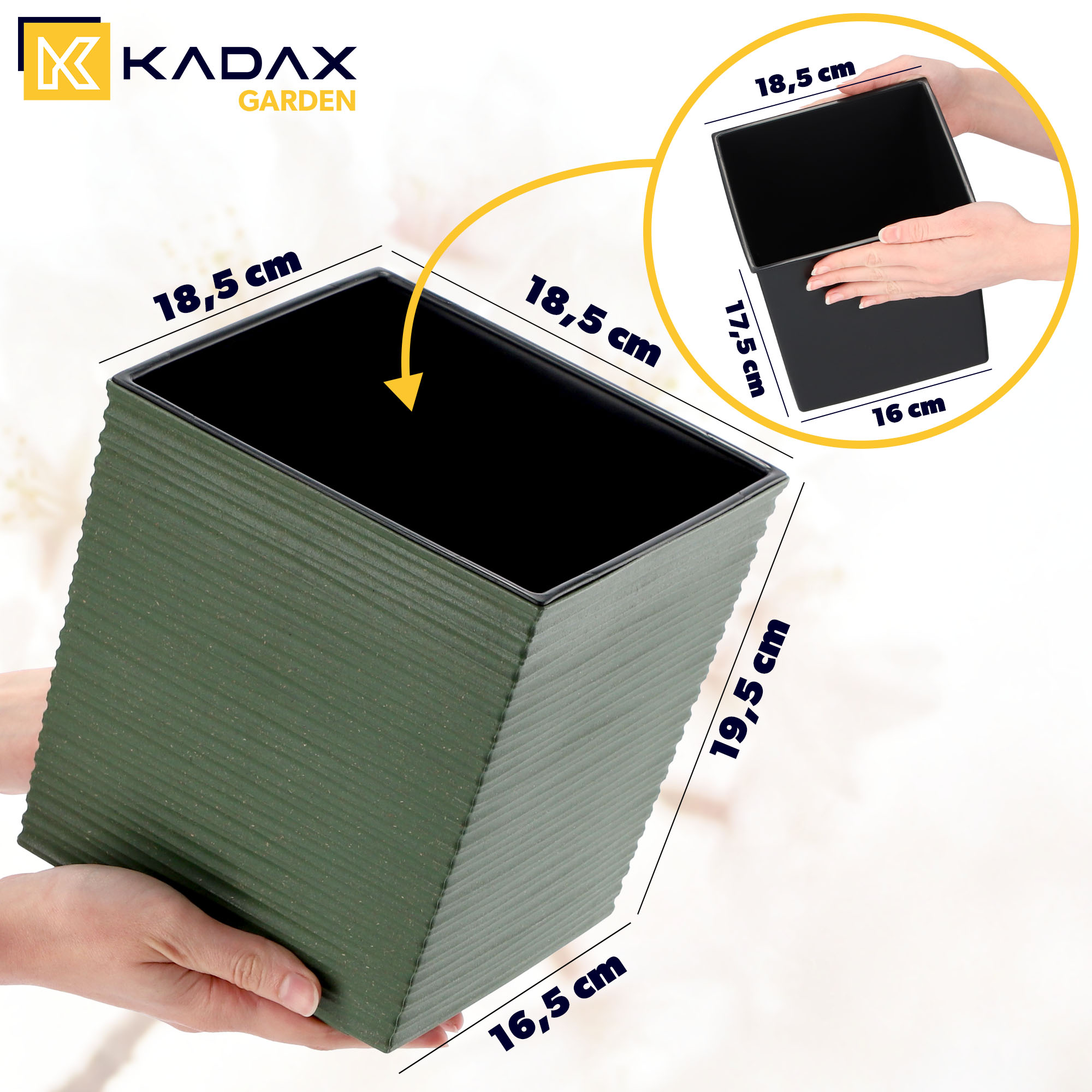 DONICZKA DONICA WKŁAD OSŁONKA ZIELONA 19cm Marka Kadax