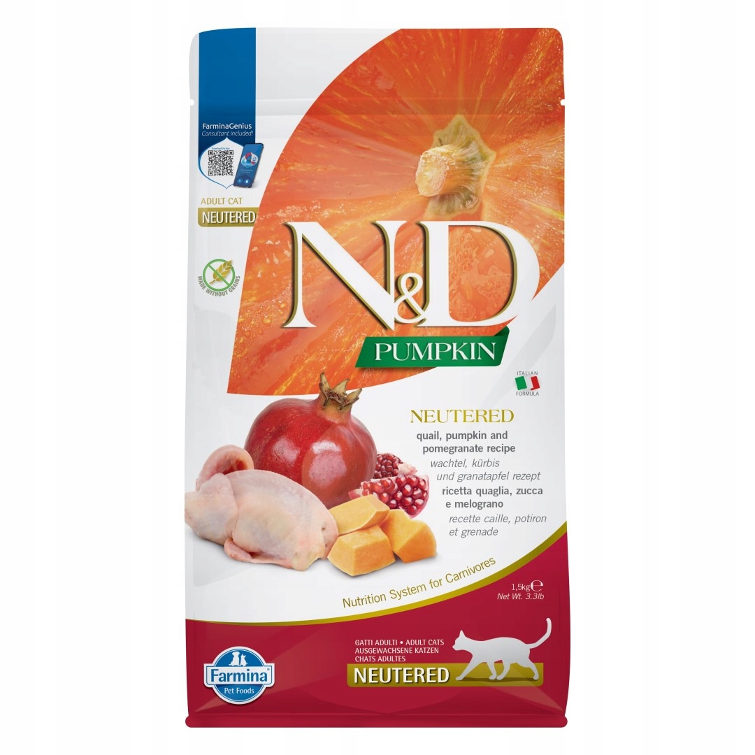 Levně Farmina N&d Neutered 1,5 kg Suché Krmivo s křepelkou pro kastrované kočky